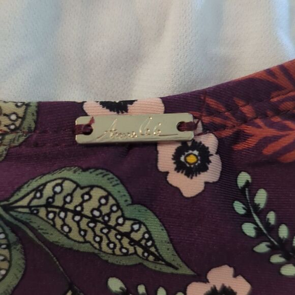 Ann Cole women's maroon floral print swimsuit size 6 boho - Picture 4 of 8
